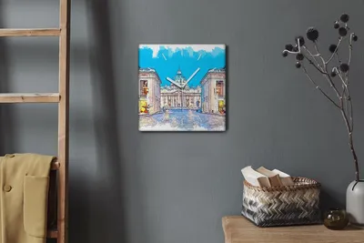 Produktbild von Coloray Hodiny Unikátní 30x30 cm  Tiché hodiny Pro obývací pokoj a kuchyň Nástěnné hodiny Plátno Bílé ručičky hodin - Město pro budování architektury