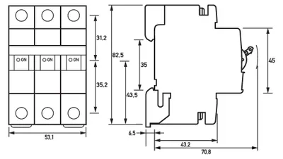 Image de DOEPKE Interrupteur LS C20A DLS-6H-C20-3-6-KA 6kA 3 pôles 400V Caractéristique C DLS-6H-C20-3-6-KA (09914294)