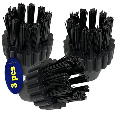 3 runde Dampfreiniger-Bürsten, 14 mm, schwarz