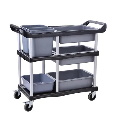 Produktbild von Bc-elec - GX-032E Abräum- und Abrichtwagen, Küchenwagen, 3-stufiger Wagen mit Bremsen, 104x46x91cm