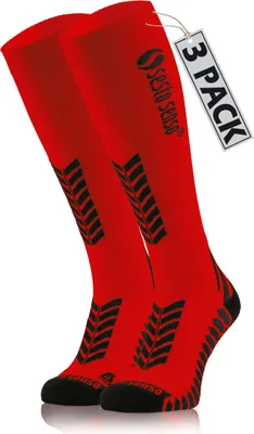 Produktbild von Sesto Senso Sportliche Kniestrümpfe Unisex Hohe Atmungsaktive Sportsocken Rot 47-50 - 3er-Pack