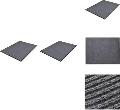 Produktbild von vidaXL Türmatten 2 Stk. PVC Grau 90 x 60 cm -  Fußmatten