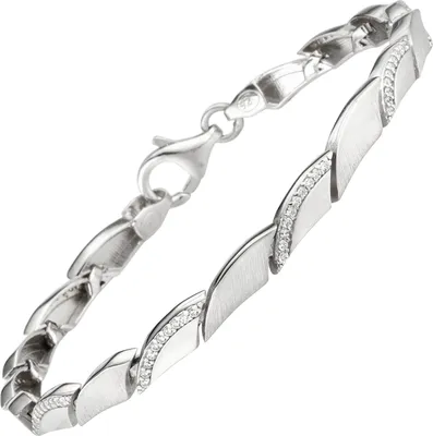 Produktbild von JOBO Armband 925 Sterling Silber 80 Zirkonia 19 cm Silberarmband