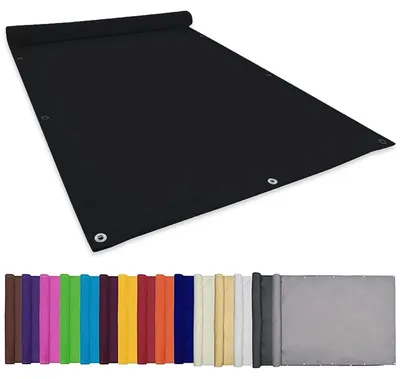 Image de Voile d'ombrage rectangulaire de 1,8 x 1,8 mètres, imperméable, avec cordes de tension, de couleur noire