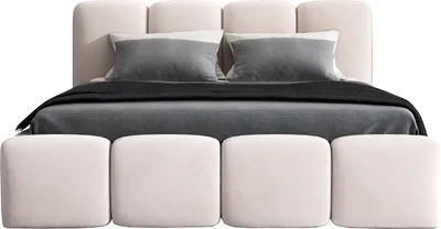 Produktbild von Polsterbett DONA 90 x 200 mit Matratze und Bettkasten. Farbe: Beige