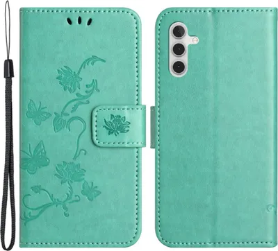 Produktbild von Samsung Galaxy A05s Hülle - Coverup Blumen & Schmetterlinge Klapphülle - Mintgrün