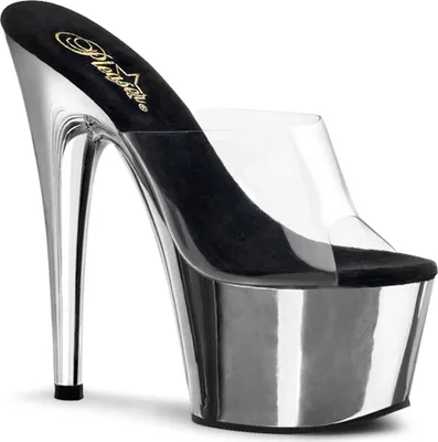 Produktbild von ADORE-701 Damen Slipper von Pleaser, Transparent Silber , EU 36, US 6