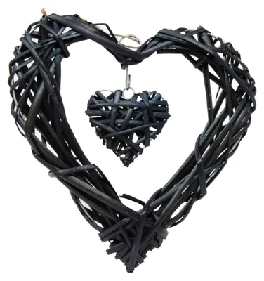 Produktbild von Rattan Herzkranz miot Herz 25 x 25 x 5 cm Schwarz