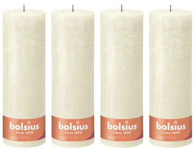 Image de lot de 4 bougies - hauteur 30 cm - diamètre 10 cm - Rustique - Perle douce