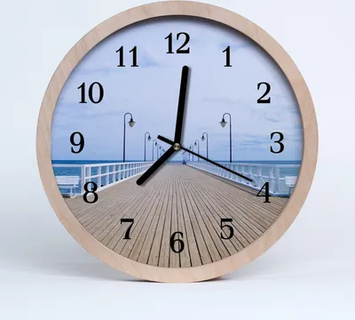 Produktbild von Holzuhr 20fi cm wanduhr - Pier Landschaft