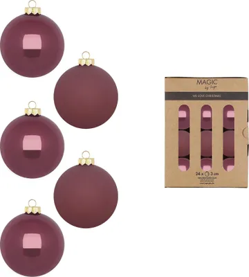 Produktbild von Weihnachtskugeln Glas 3cm 24 Stück - Dusty Rose