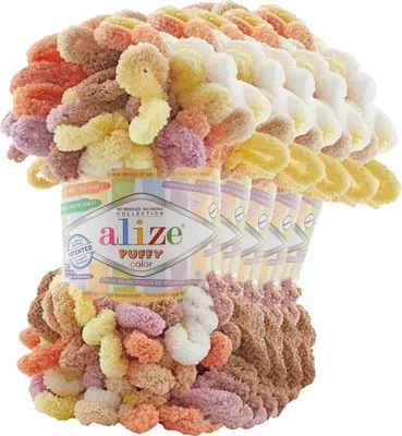 Produktbild von 5 x 100g Strickgarn ALIZE Puffy Color Stricken ohne Nadeln Fingerstrickgarn