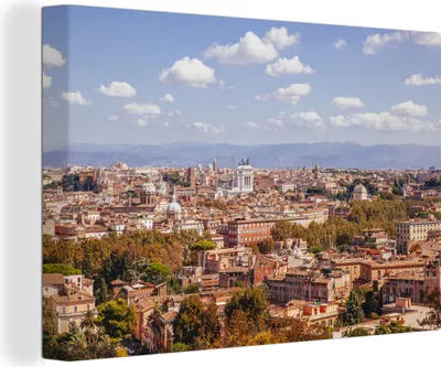 Obrázok produktu pre OneMillionCanvasses® - Plátno - 140x90 cm, Rím - Hora - Pohľad, Nástenná umelecká dekorácia - Fotografia na plátne - Maľba na drevenom ráme