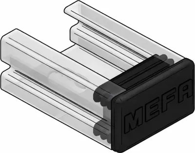 Produktbild von MEFA Schutzkappe C-Profil Stex 35, für Profil 35/20 PE Schwarz, 1 Stk.