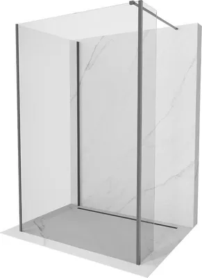 Produktbild von Mexen Kioto Walk-in-Duschwand 120 x 80 x 30 cm, transparent, Gunmetal - 800-120-080-221-95-00-030