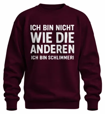 Imagen del producto de No como los demás, soy peor. Sudadera con capucha uni, diseño divertido y humorístico, color burdeos, talla L