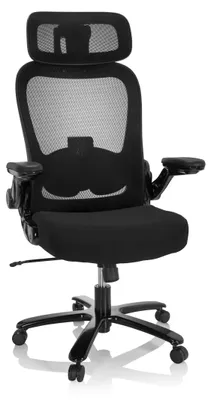 Produktbild von hjh OFFICE XXL Drehstuhl INSTRUCTOR SW I PRO Bürostuhl gepolstert bis 220 kg belastbar mit abklappbaren Armlehnen Stoff / Netzstoff für Büro, Zuhause
