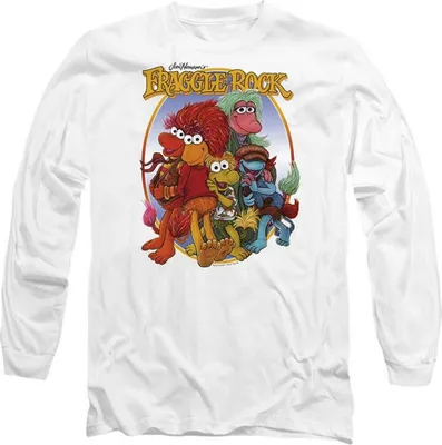 Productafbeelding van Fraggle Rock - T-shirt voor heren/dames, uni, lange mouwen, TV21602 (maat M) (wit)