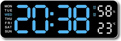 Produktbild von OKWISH Wanduhren Digitaluhr Multifunktion–Tisch- und Wanduhr mit Doppelwecker, dimmbarem LED-Display, modernes Schlafzimmer-Design, leise & praktisch