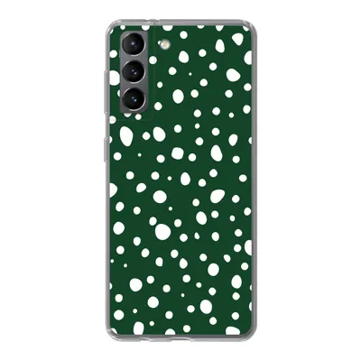 Produktbild von MuchoWow® Handyhülle Schutzhülle Hülle für Samsung Galaxy S21 Polka dots - Weiß - Grün Silikon Softcase Handy Hülle - Softcase