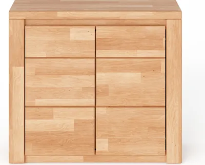 Produktbild von Kommode ,Sideboard Bergen aus Kernbuche massiv geölt mit Zwei Türen, grifflose Optik , L: 90 x T 35 x H 80 cm