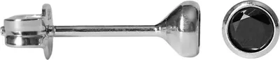 Produktbild von Silber Ohrstecker mit Zirkonia in verschiedenen Größen Größe - 4 mm Farbe - Schwarz