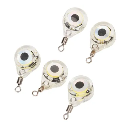 Produktbild von Angelköder, 10er Set LED Angelköder Licht, Tiefen-Drop Angelköder mit Augenform, Wasserdichtes Fische anziehendes Licht für Süßwasser und Salzwasser