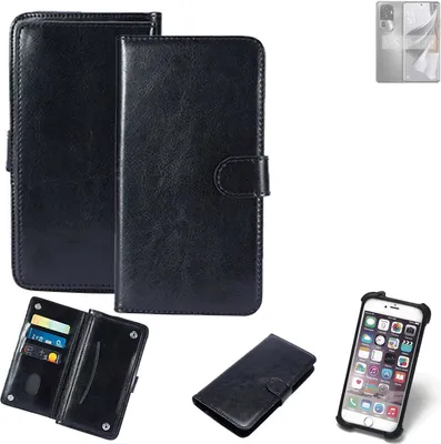 Produktbild von K-S-Trade 360° Hülle kompatibel mit Oppo Reno10 Pro+ schwarz Kunstleder Case BookCase WalletCase Kunstlederederhülle Handyhülle, Rundumschutz