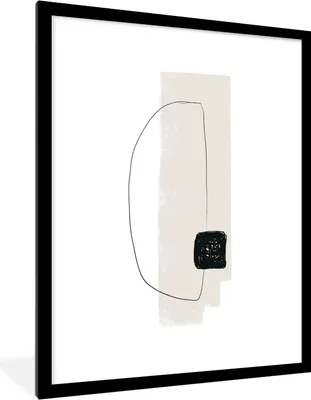Produktbild von MuchoWow® Gerahmtes Poster Abstrakt - Pastell - Minimalismus 60x80 cm - Poster mit Schwarzem Bilderrahmen Wandposter Rahmen Foto Bilder - Wohnzimmer - Dekorationen - Prämie