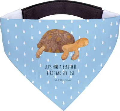 Produktbild von Mr. & Mrs. Panda Hunde Halstuch Schildkröte Marschieren - Blau Pastell - Geschenk, Tuch für, Hund, Hunde-Halstuch, Inspiration, Motivation, Meer, Lieblingsmensch