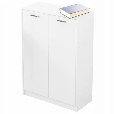 Zdjęcie produktu dla Regał biurowy 2-drzwiowy szafka stojąca biały loft 108 cm