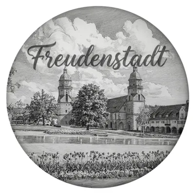 Produktbild von Freudenstadt Bleistiftskizze Magnet mit Kirche
