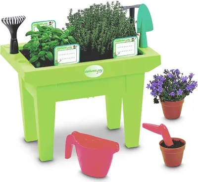 Produktbild von Kinder-Hochbeet mit Gartenwerkzeug Frühbeet Pflanzkasten Kräuterbeet Gemüsebeet
