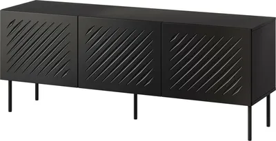 Produktbild von Dmora TV-Möbel Trancoso 150,5x42x60 cm Schwarz, 1 Regal 3 Fächer