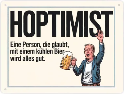 Produktbild von Hoptimist - Mit Bier wird alles gut Metallschild XL in 21x28 cm