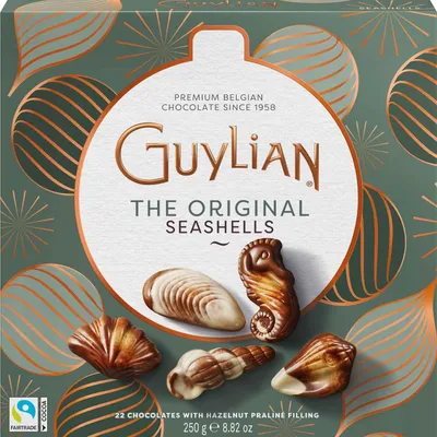 Image de Guylian - Chocolat aux fruits de mer Guylian, édition Noël, boîte de 250g