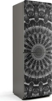 Produktbild von Geometrisches Mandala-Muster – Magnetische Kühlschrank Abdeckung – Dekorfolie magnetisch Küche – Kühlschrank Magnet Deko – selbstklebende Magnettafel – Magnetfolie für Kühlschranktür – 60x180 cm