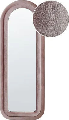 Obrázek produktu pro BELIANI Nástěnné zrcadlo Růžový rám MDF sklo 60 x 160 cm Nepravidelný tvar Dekorativní nástěnný akcent Moderní styl