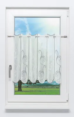 Produktbild von Lysel Scheibengardine Ornamente (Bx H) 64cm * 60cm grau/grau-weiß