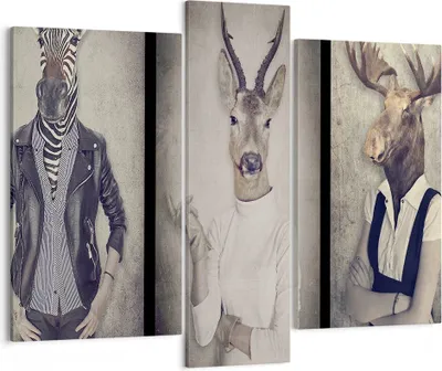 Produktbild von Bild auf Leinwand - Leinwandbild - Tier Abstraktion - 95x80cm - Wand Bild - Wanddeko - Wandbilder - Leinwanddruck - Bilder - Kunstdruck - Wanddekoration - Leinwand bilder - Wandkunst - CB95x80-3870