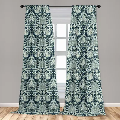 Immagine prodotto di Abakuhaus, tende per finestre, motivo a foglie in stile vittoriano, set da 2 pannelli, 150 x 225 cm