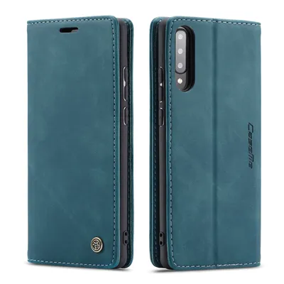 Produktbild von Galaxy A70s Hülle, Retro Kunstledertasche, Kartenfächer, Standfunktion Schutzhülle für Samsung Galaxy A70 / A70S Blau