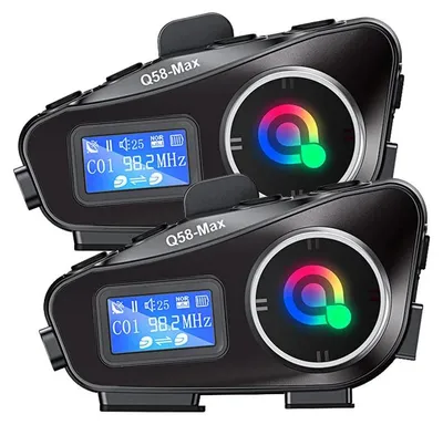 Obrázek produktu pro Motocyklová helma, Bluetooth interkom, vodotěsné komunikační zařízení, 2 kusy Q58-Max