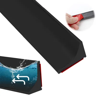 Productafbeelding van 200 cm waterbarrière van siliconen voor douchedrempel, zelfklevende bevestigingsstrips