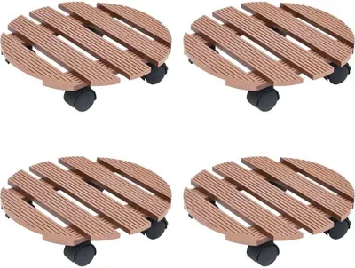 Produktbild von Pflanzenroller 4 Stk. Braun Ø30x7,5 cm WPC
