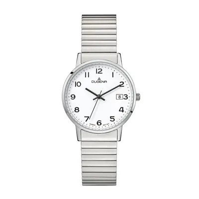 Obrázok produktu pre Dámske náramkové hodinky DUGENA 4460752 Moma Comfort, quartz, biely ciferník, puzdro z nehrdzavejúcej ocele, minerálne sklo, remienok z nehrdzavejúcej ocele, 3 bar