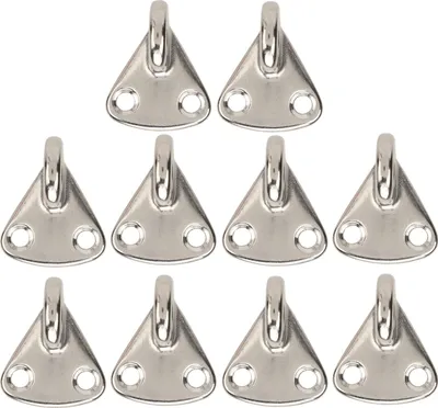 Imagen del producto de 10 piezas de ojales de acero inoxidable 316 para barcos, ganchos de protección, placas de sujeción para colgar, ideales para barcos, embarcaciones y remolques