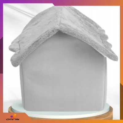Produktbild von OMNA | Katzenbett Haus - 35x38x40 cm - Grau - Weich und Gemütlich - Für Katzen und Kleine Hunde