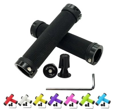 Produktbild von Lenkergriffe Fahrrad Gummi rutschfest für Mountainbike BMX 22,2 mm Schwarz 128 mm