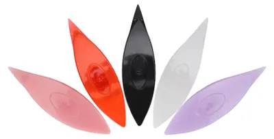 Produktbild von 5-teiliges Occhi-Set, Kunststoff, für Handarbeiten, Spitzenherstellung, Nähzubehör, Schwarz-Weiß mit durchscheinenden rosafarbenen Früchten (12037)